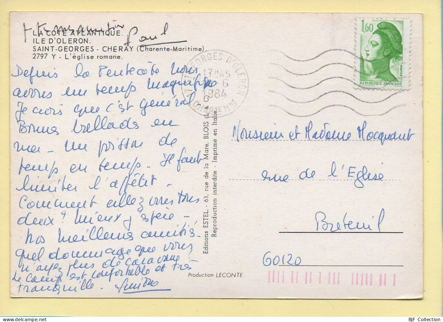 17. ILE D'OLERON / SAINT-GEORGGES / CHERAY – L'église Romane (animée)(voir Scan Recto/verso) - Ile D'Oléron