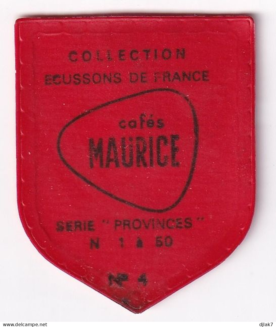 Chromo Plastifié Cafés Maurice Collection Ecussons De France Série Provinces N° 4 Anjou - Tea & Coffee Manufacturers