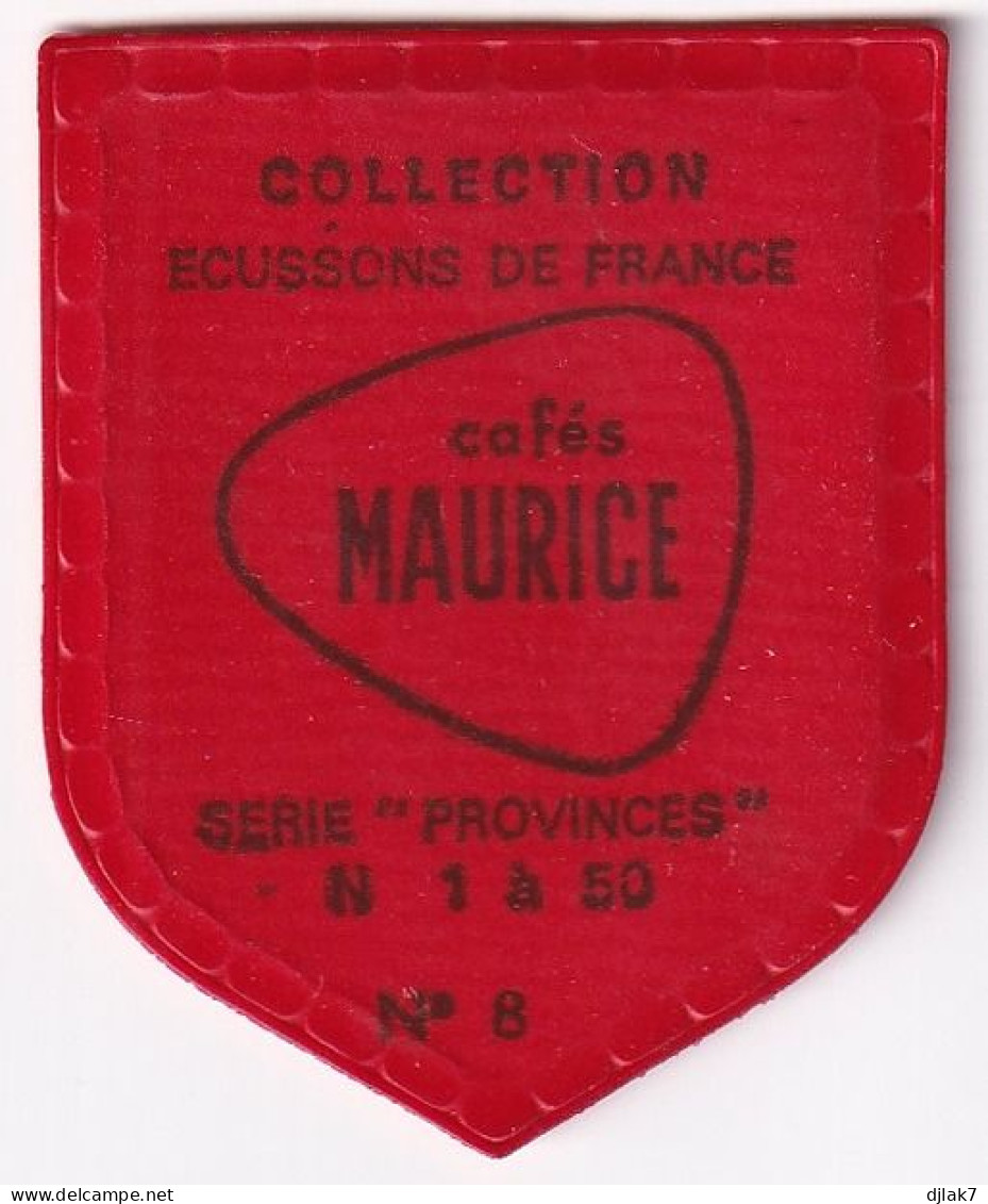 Chromo Plastifié Cafés Maurice Collection Ecussons De France Série Provinces N° 8 La Corse - Tea & Coffee Manufacturers