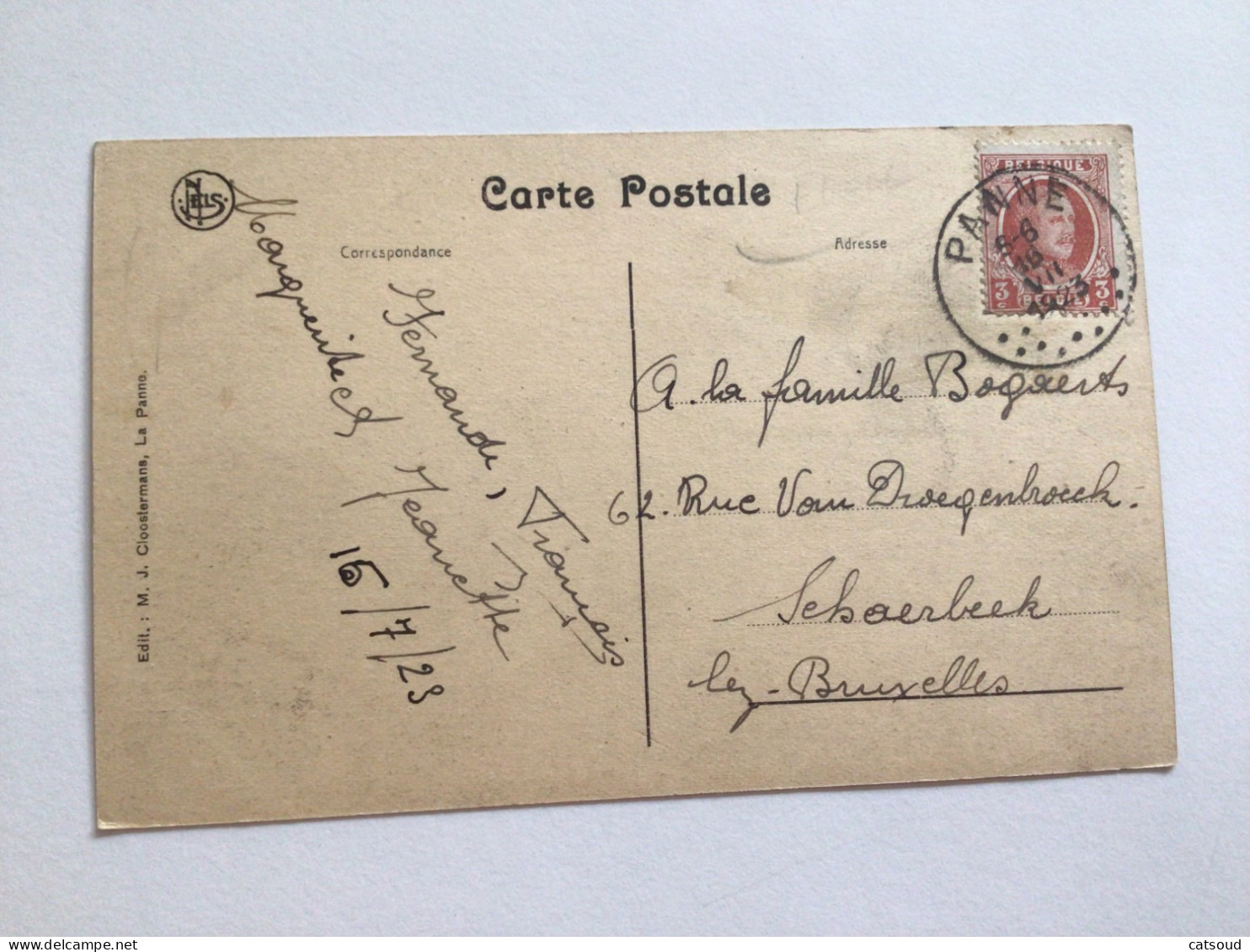 Carte Postale Ancienne (1923) La Panne Panorama Des Dunes - De Panne