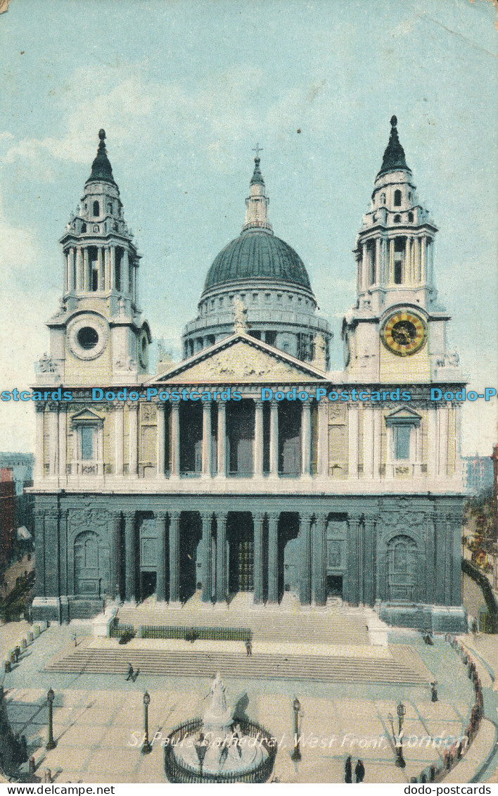 R003437 St. Pauls Cathedral. West Front. London. E. Gordon - Autres & Non Classés