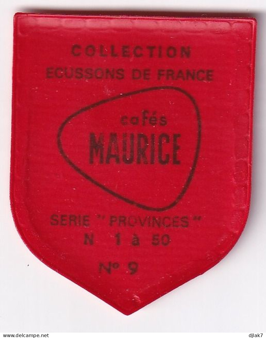Chromo Plastifié Cafés Maurice Collection Ecussons De France Série Provinces N° 9 L'Alsace - Tea & Coffee Manufacturers