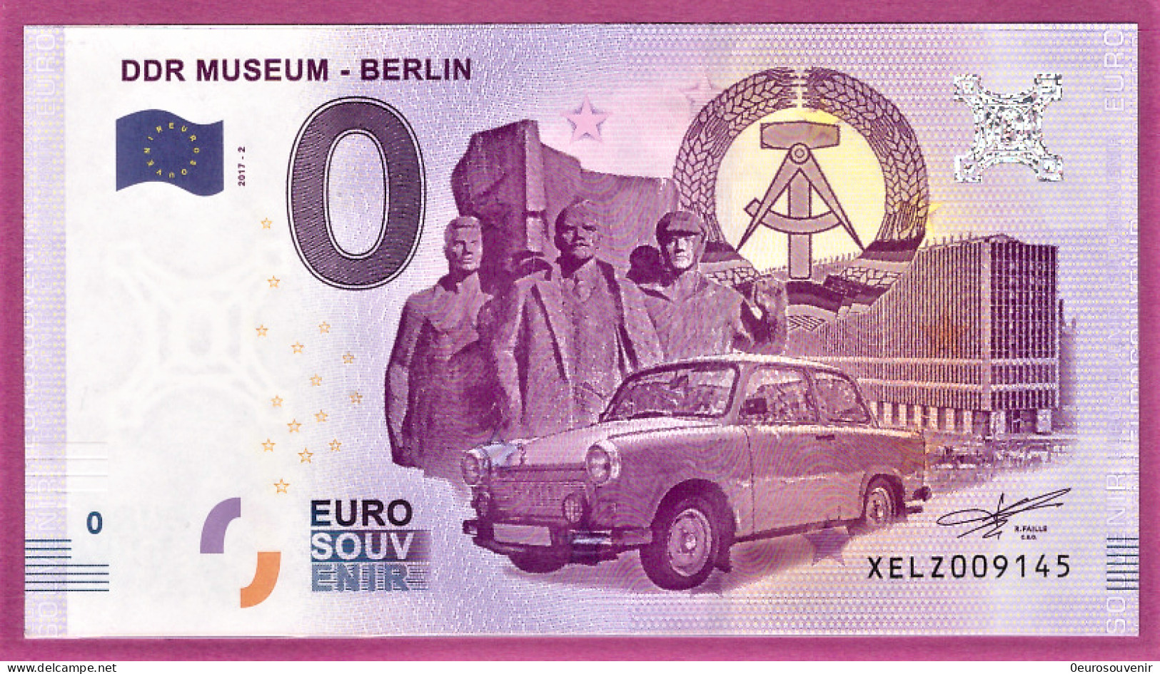 0-Euro XELZ 02 2017 DDR MUSEUM - BERLIN - TRABANT S-11 XOX - Private Proofs / Unofficial