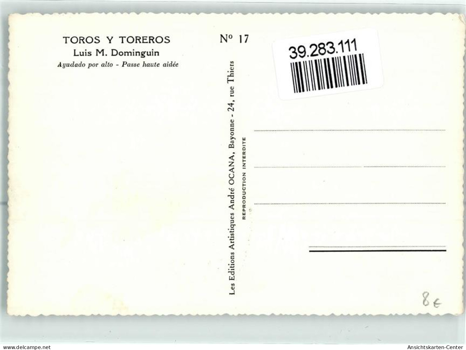 39283111 - Stier Torrero Luis M. Dominguin - Stierkampf