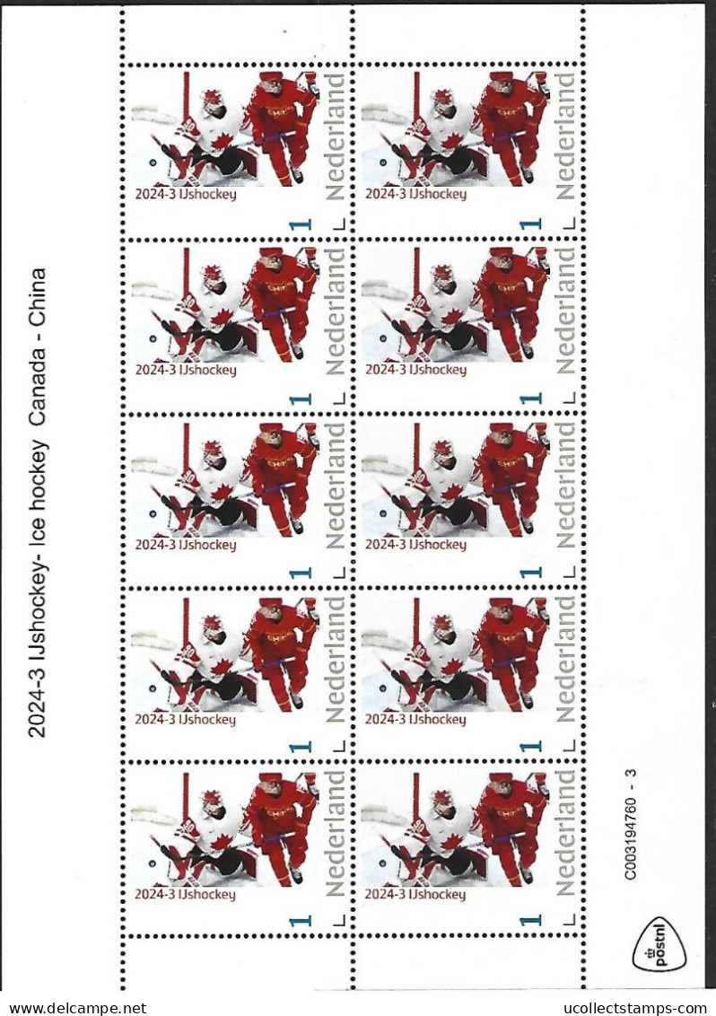 Nederland  2024-3  IJshockey Ice Hockey   Sheetlet  Postfris/mnh/neuf - Unused Stamps