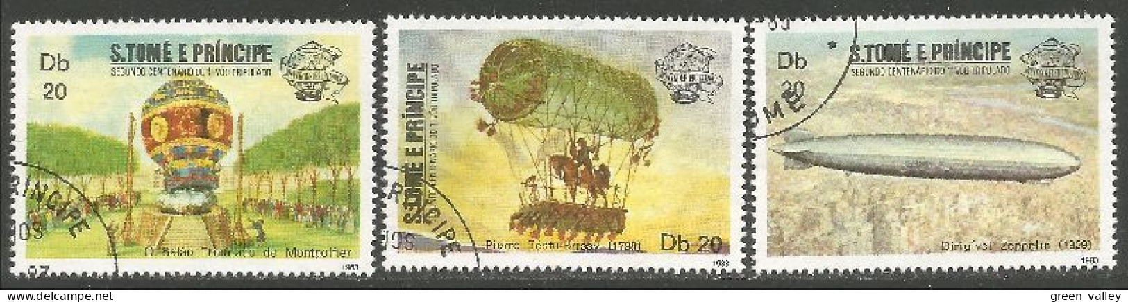 BL-14b Sao Tome Zeppelins Ballons Hot Air Balloons Heißluftballon Mongolfiera - Zeppelins