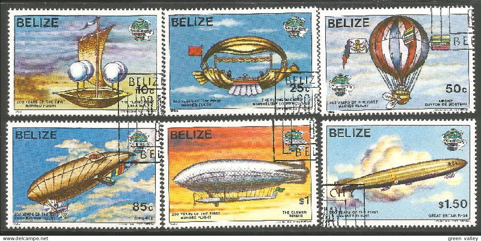 BL-1c Belize Zeppelins Ballons Hot Air Balloons Heißluftballon Mongolfiera - Autres (Air)