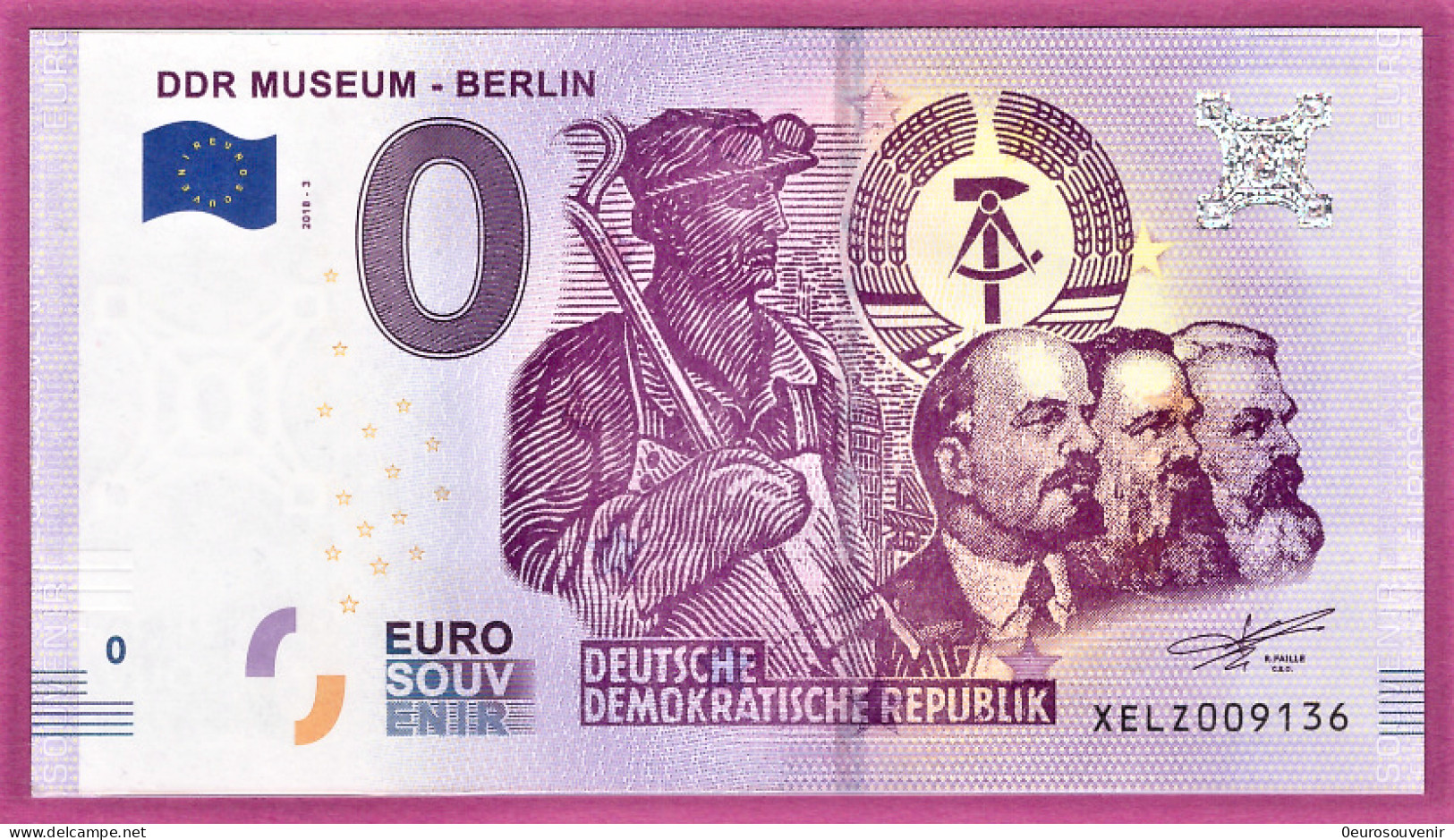 0-Euro XELZ 2018-3 DDR MUSEUM - BERLIN - 5-JAHR-PLAN - Private Proofs / Unofficial