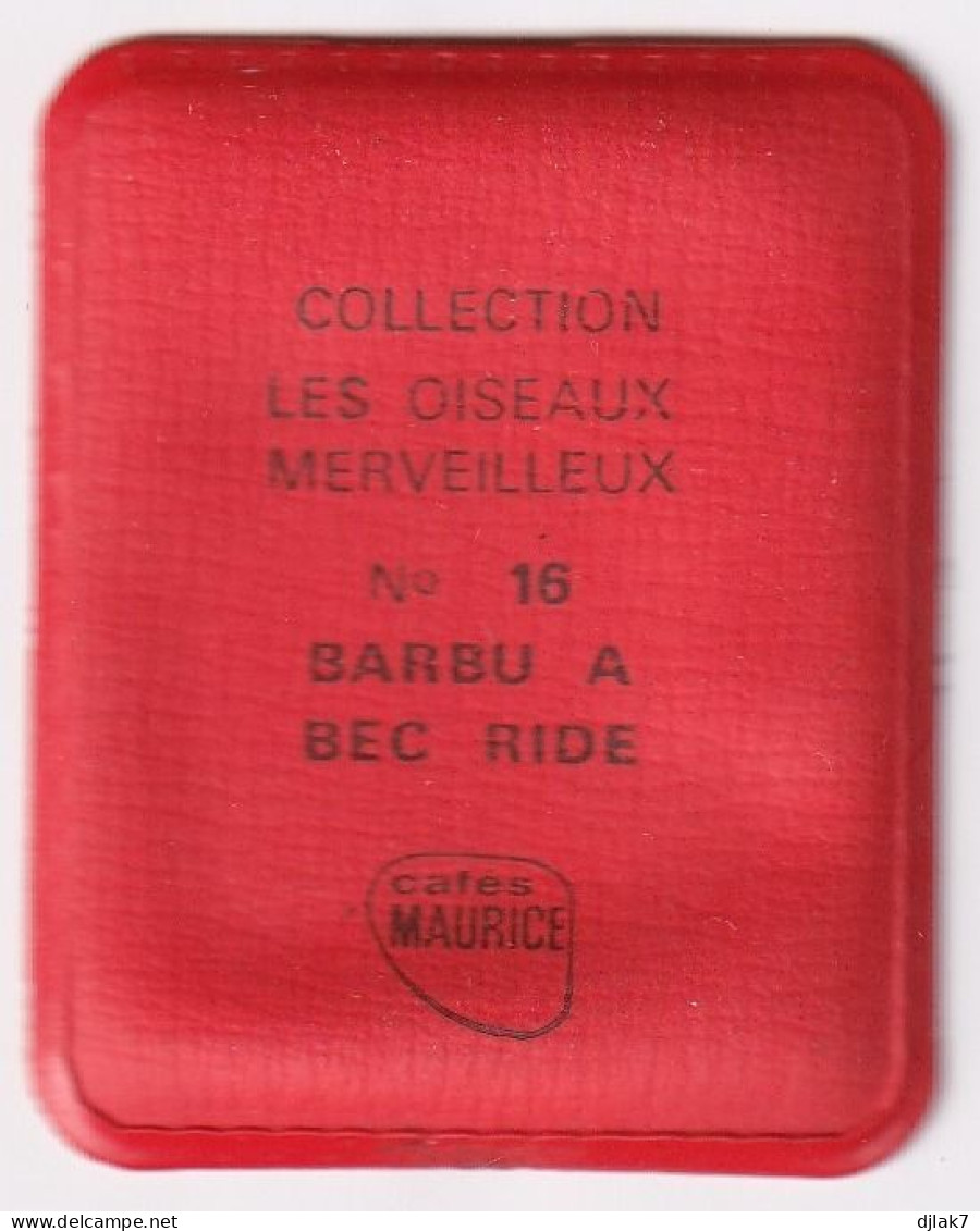 Chromo Plastifié Cafés Maurice Collection Les Oiseaux Merveilleux N° 16 Barbu à Bec Ride - Thee & Koffie
