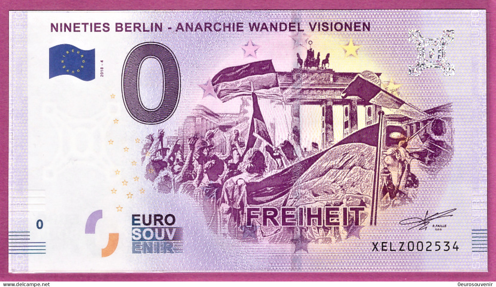 0-Euro XELZ 2018-4 NINETIES BERLIN - ANARCHIE WANDEL VISIONEN - Essais Privés / Non-officiels