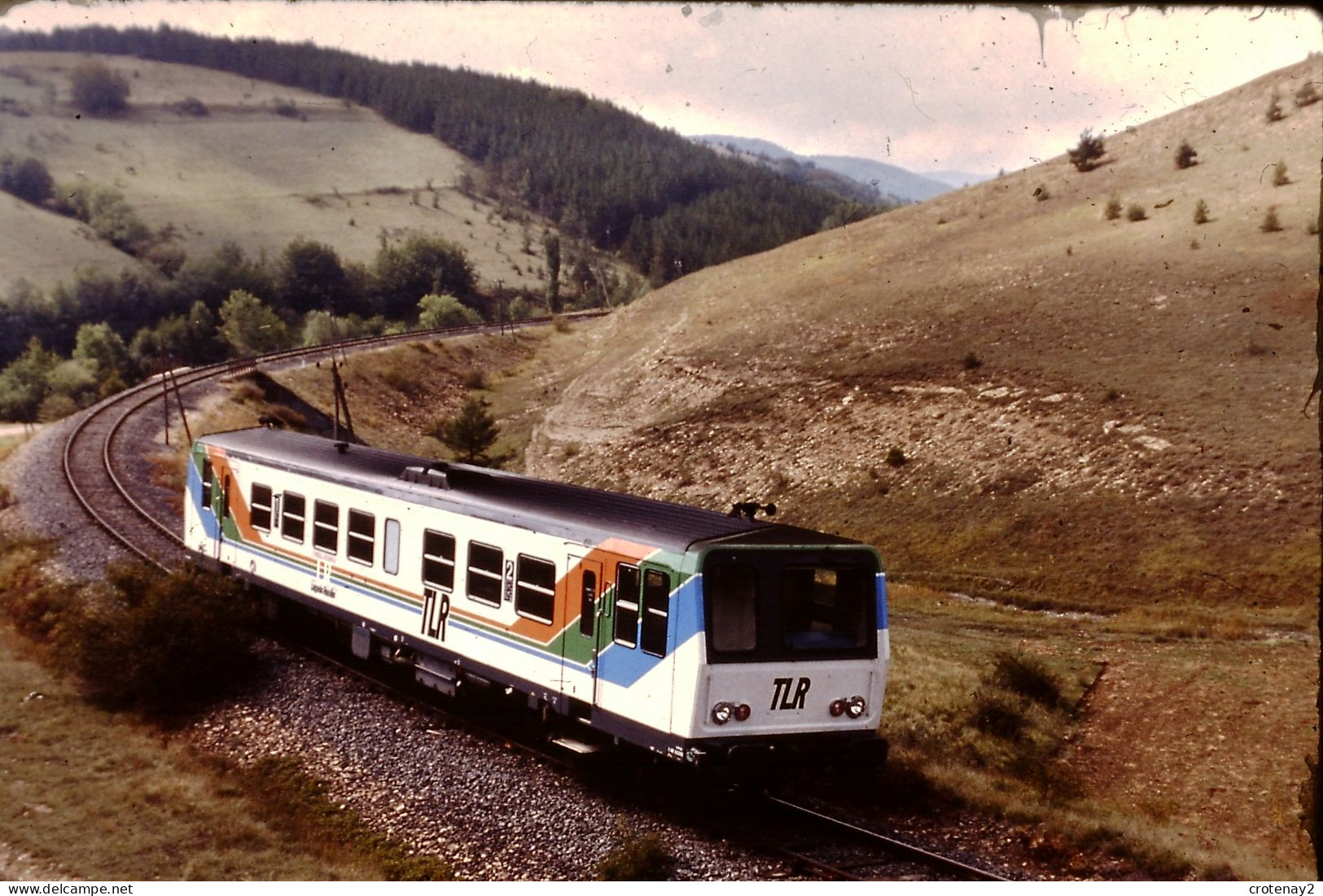 Photo Diapo Diapositive Slide TRAINS N°6 Desserte Régionale Par Autorail TLR Photo Patrick Olivain VOIR ZOOM - Diapositives