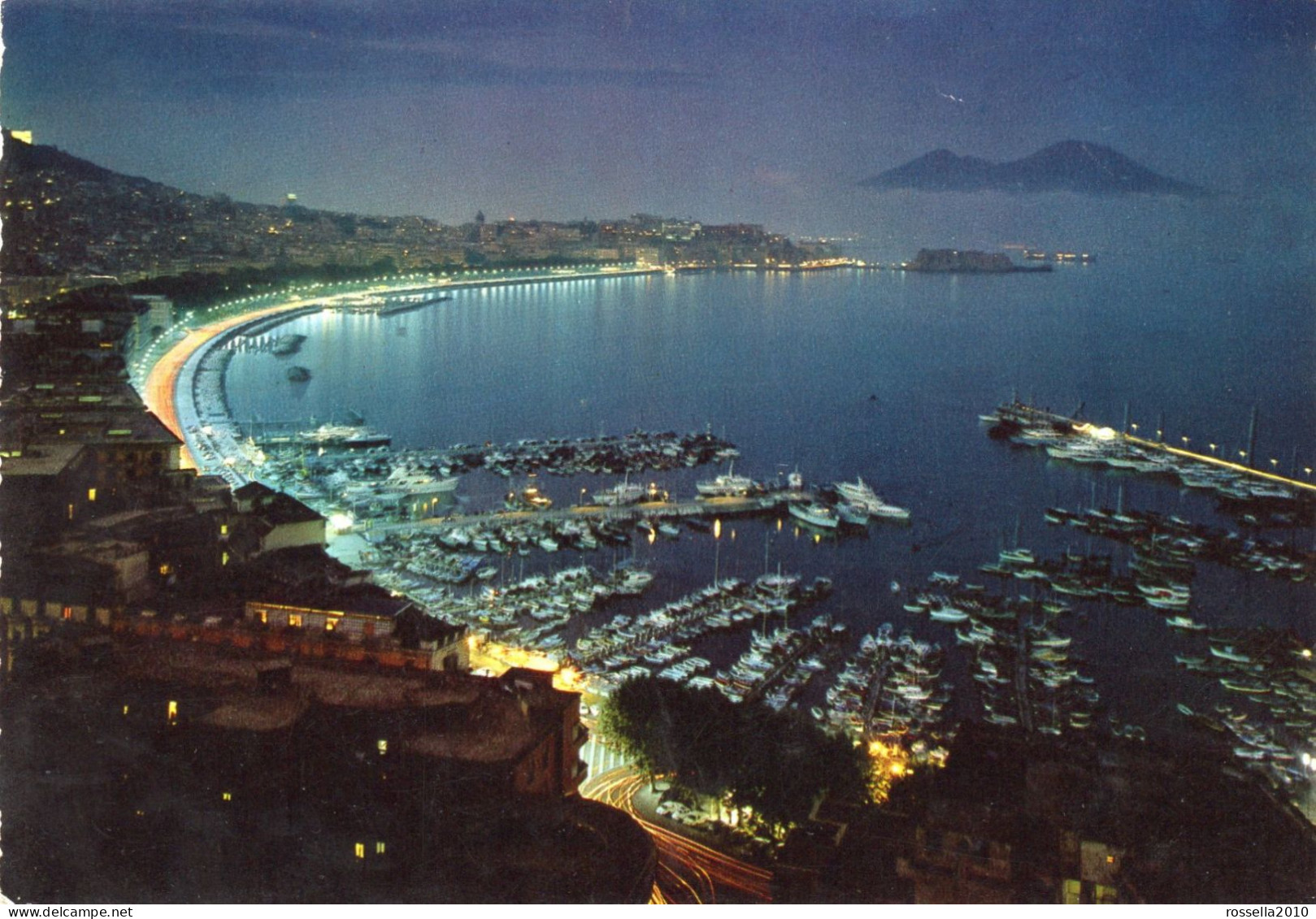 CARTOLINA ITALIA 1974 NAPOLI DA VIA PETRARCA NOTTURNO Italy Postcard ITALIEN Ansichtskarten - Napoli (Neapel)