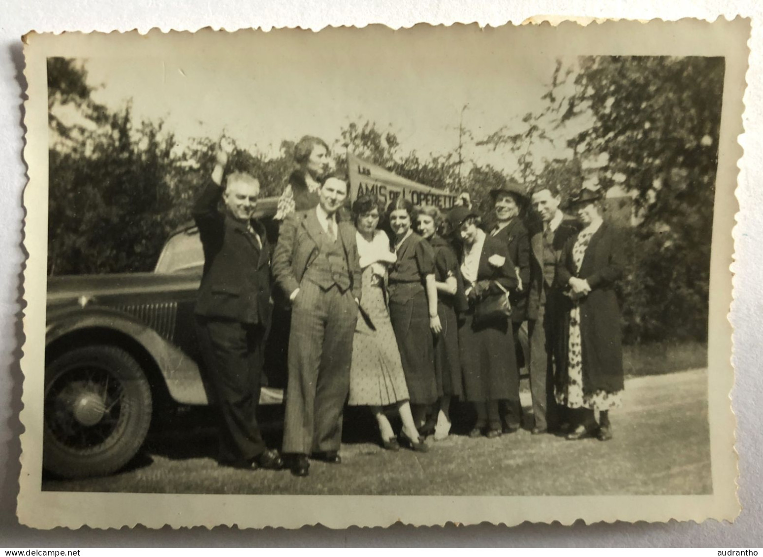 Photographie Ancienne Honfleur 1936 - Automobile Nombreux Personnages - Les Amis De L'opérette - Automobiles