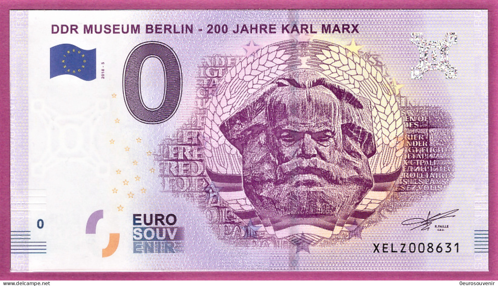 0-Euro XELZ 2018-5 DDR MUSEUM BERLIN - 200 JAHRE KARL MARX - Essais Privés / Non-officiels