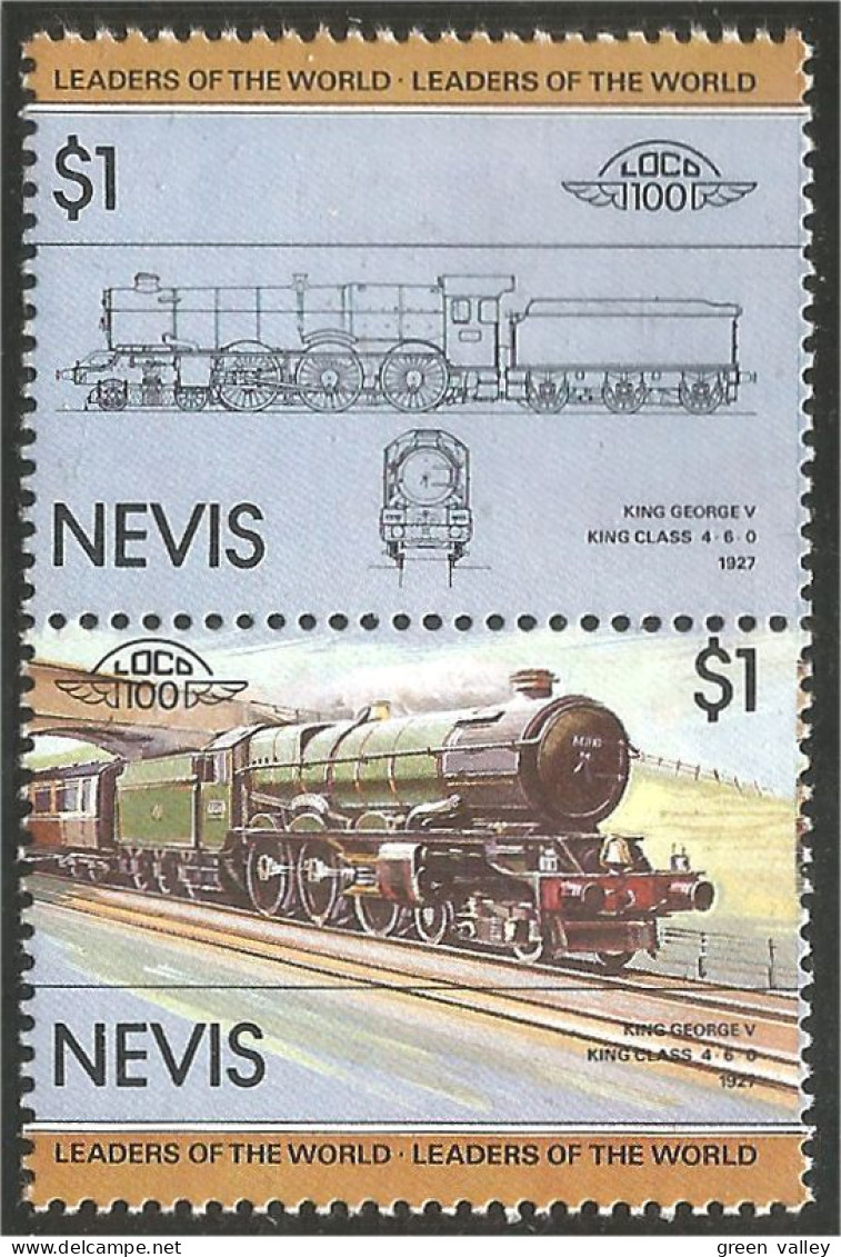 TR-139c Nevis Train Locomotive Lokomotive Zug Treno King George V Class 4-6-0 MNH ** Neuf SC - Sonstige & Ohne Zuordnung