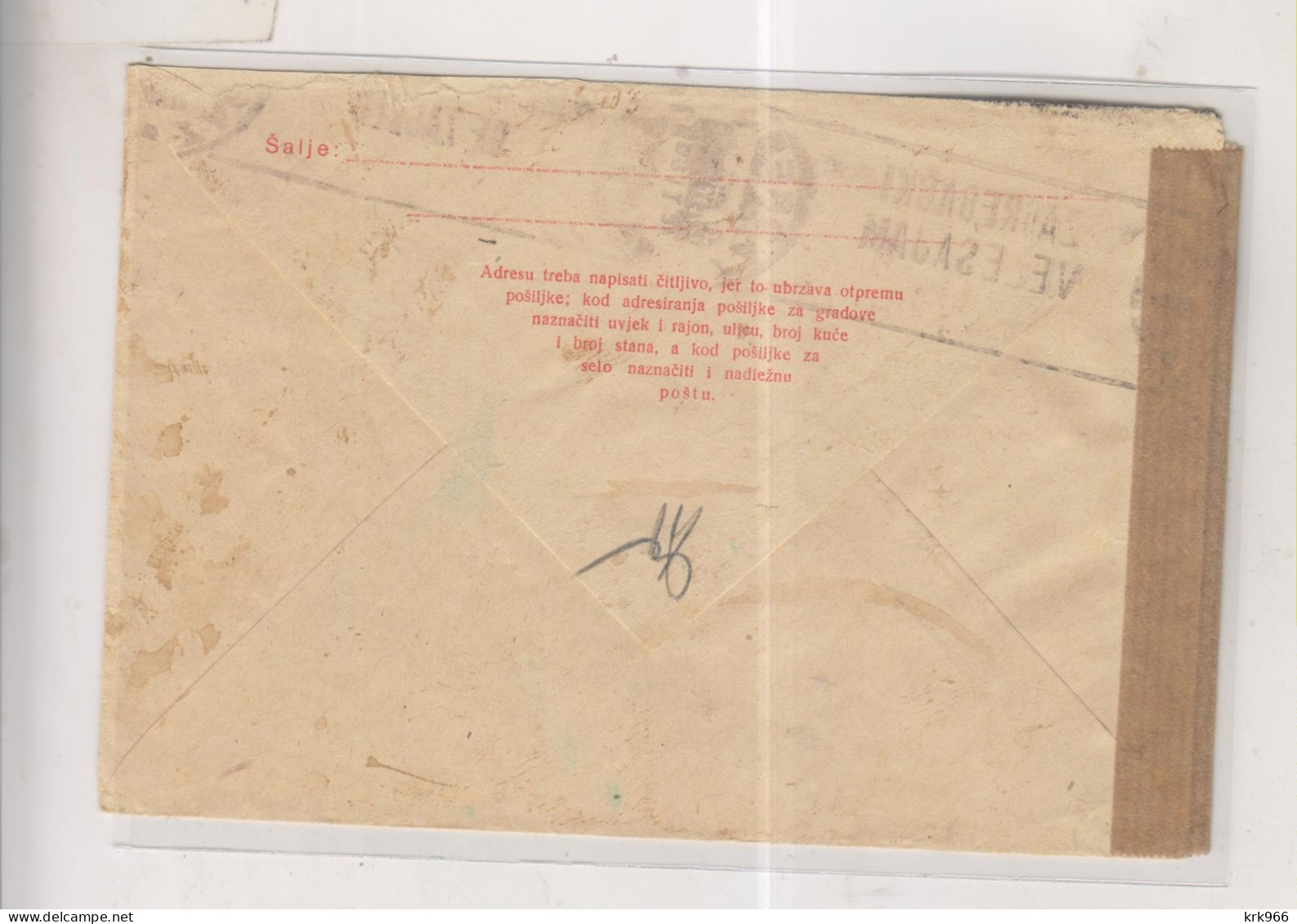 YUGOSLAVIA,1950 ZAGREB Censored Postal Stationery Cover To Austria - Covers & Documents