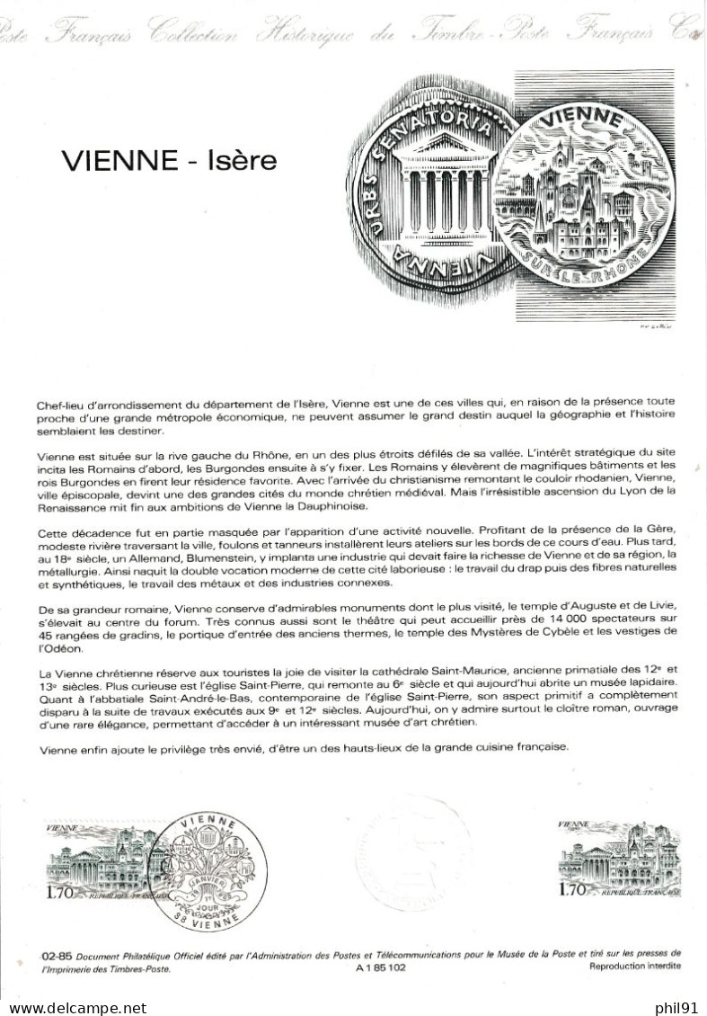 FRANCE    Document "Collection Historique Du Timbre Poste"    Vienne  Isère   N° Y&T  2348 - Documents De La Poste