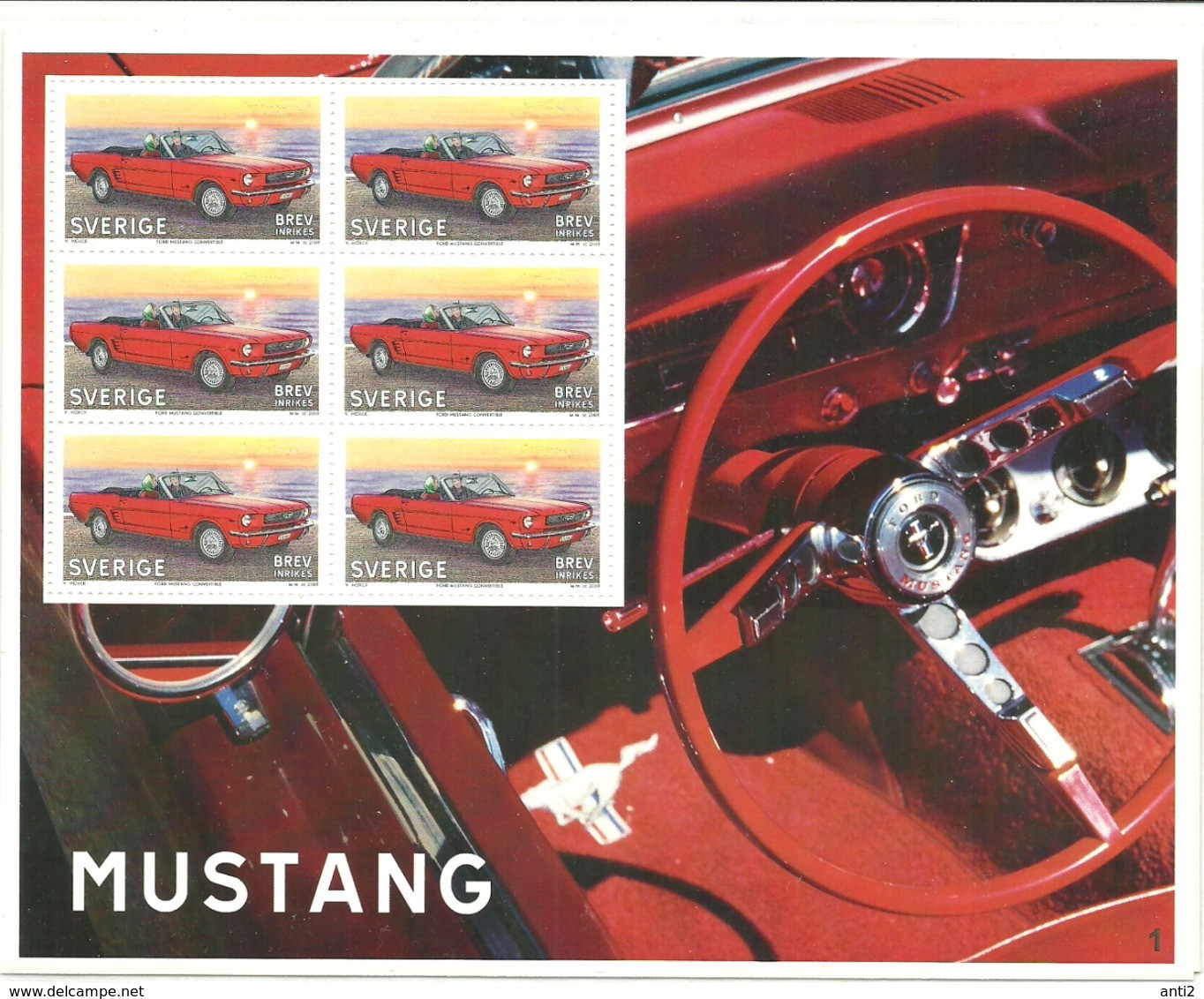 Sweden Sverige 2009 Oldtimer Cars  Mustang, Mi 2680 In Minisheet - Unused Stamps