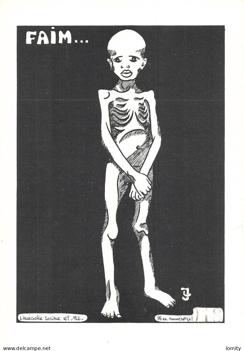 Lardie Allégorie Sociale N°126 La Faim Enfant Squelettique  Illustration Illustrateur - Lardie