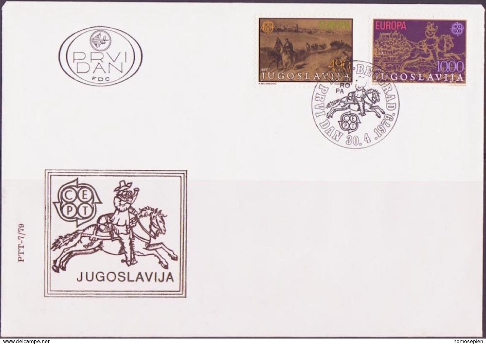 Europa CEPT 1979 Yougoslavie - Jugoslawien - Yugoslavia FDC2 Y&T N°1663 à 1664 - Michel N°1787 à 1788 - 1979