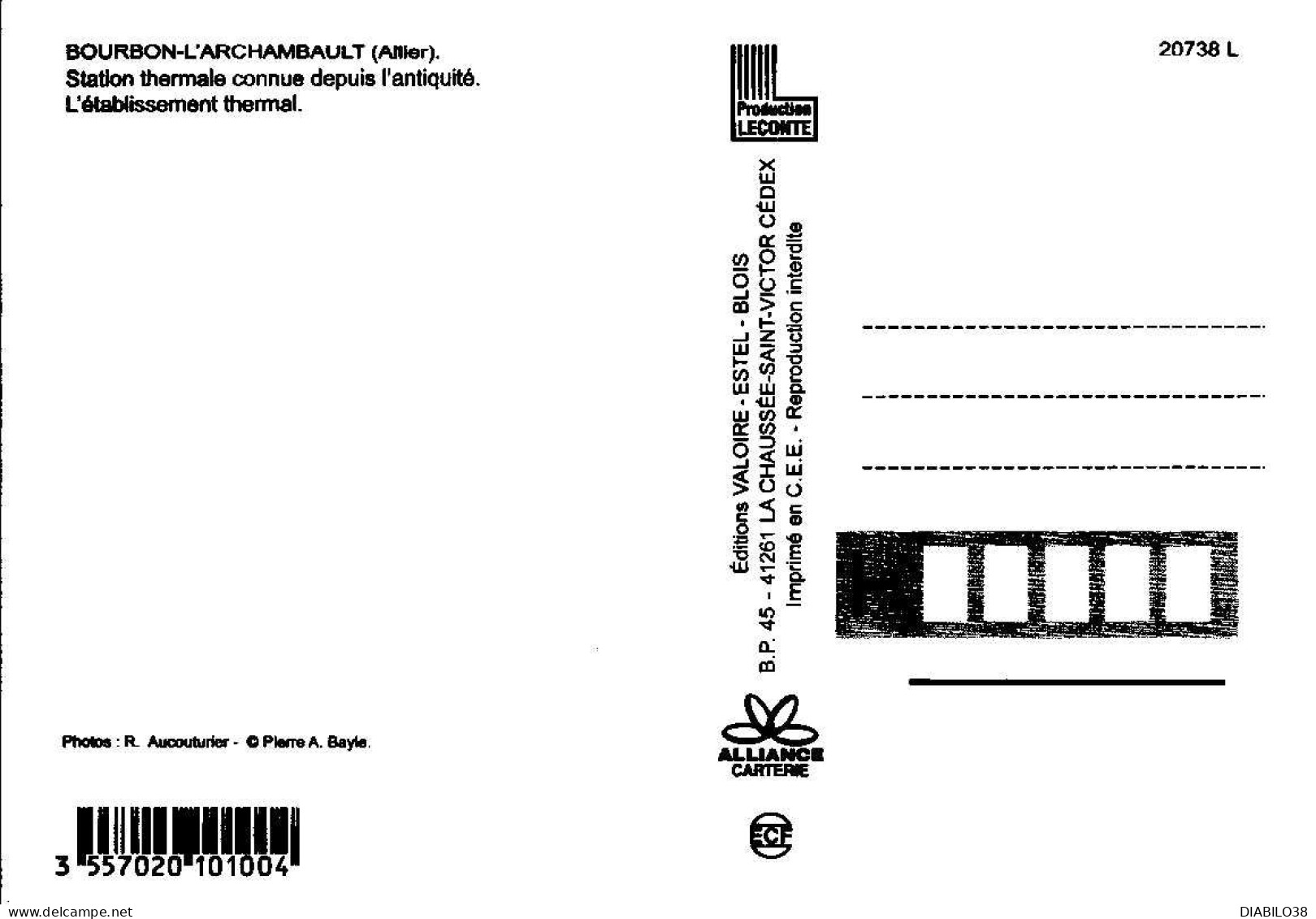 BOURBON L 'ARCHAMBAULT   ( ALLIER ) LOT DE 2 CARTES . - Bourbon L'Archambault