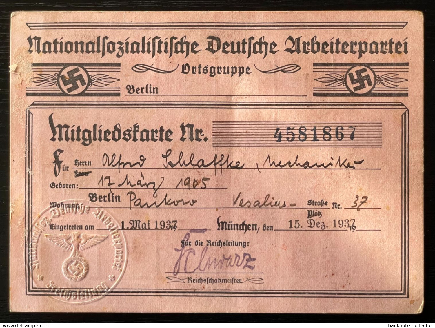 Deutschland, Germany - Deutsches Reich - NSDAP Ausweis Mit Zwei Anhängen & Wehrpass & .... - 1937 ! - 1939-45
