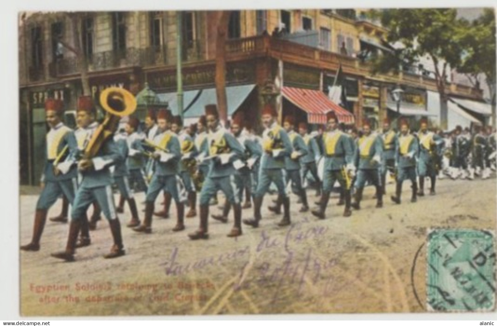 CPA- EGYPTIEN SOLDIERS RETURN TO BARRACKS AFTER THE DEPARTURE OF LORD CROMER -Circulée-1910-pour La France- TBE- - Sonstige & Ohne Zuordnung