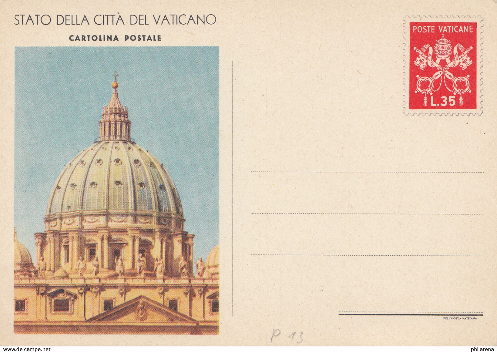 Vatikan: Ganzsache - Autres & Non Classés