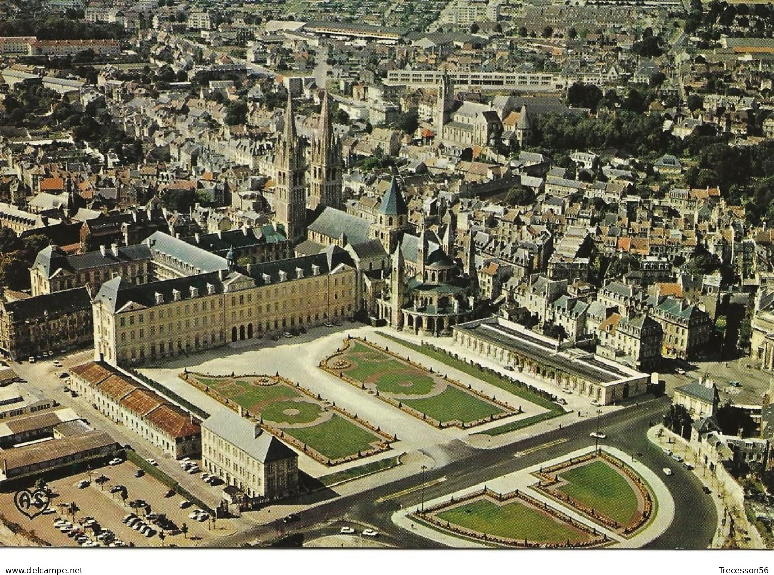Caen --L'Abbaye Aux Hommes-l Eglise Saint Etienne -la Mairie Et Ses Jardins  Vue Aerienne - Caen