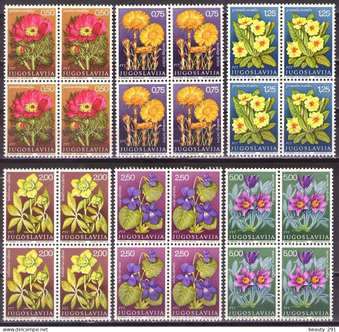 Yugoslavia 1969 -Flowers - Flora - Mi 1330-1335 - MNH**VF - Neufs