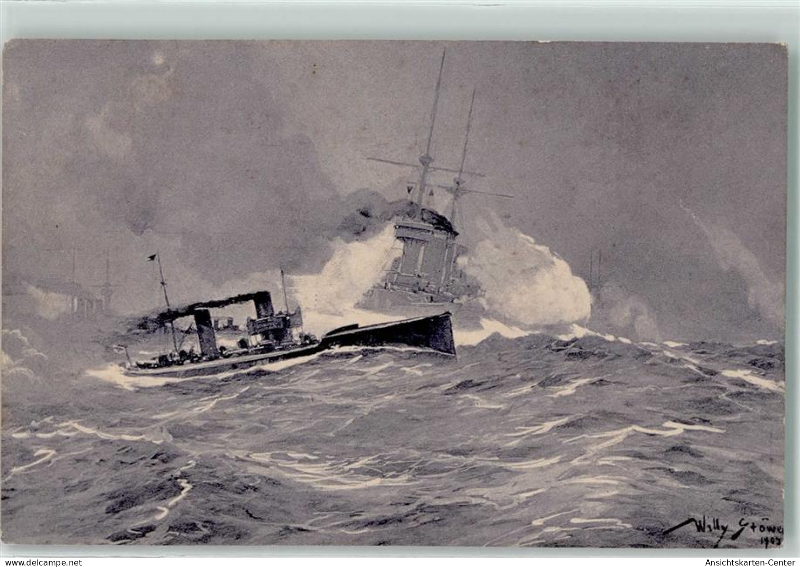 39177911 - Reichsverband Wohlfahrtskarte - Torpedoboot Angriff In Der Nordsee WK I - Stoewer, Willy