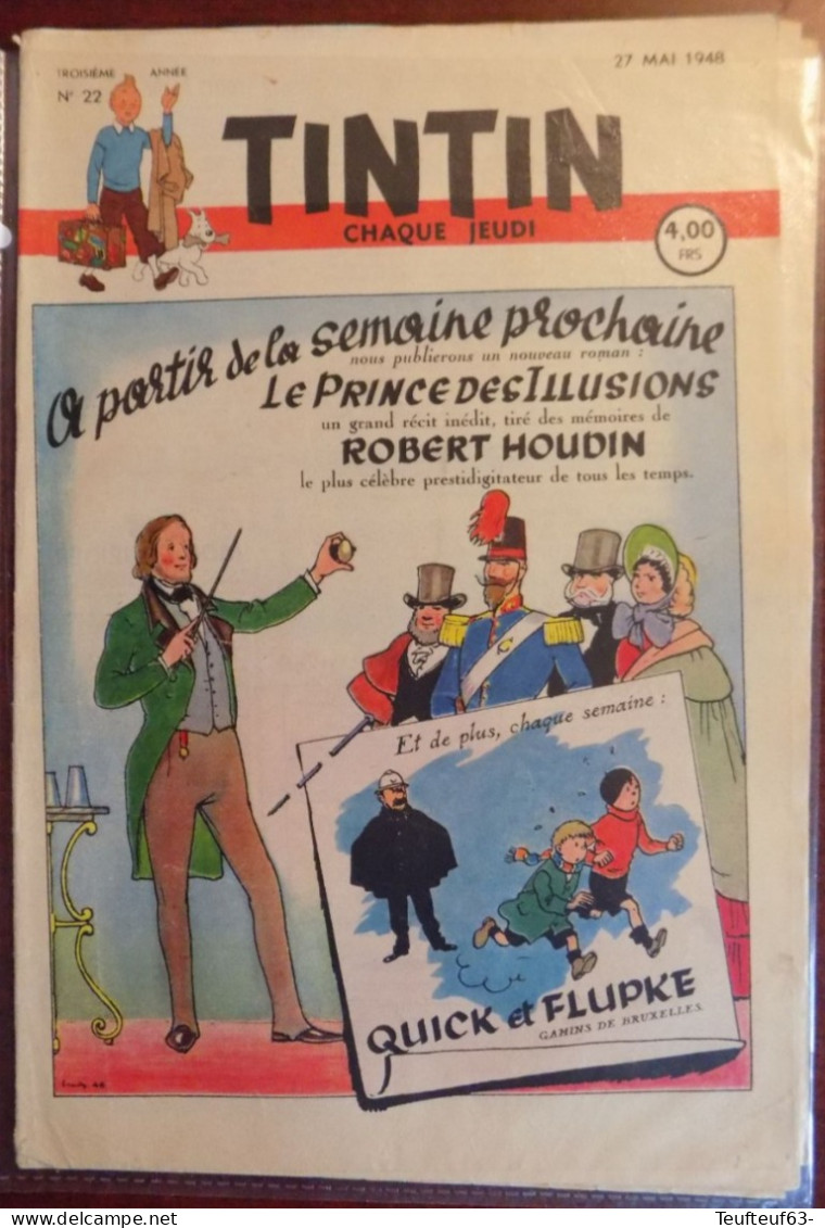 Tintin N° 22-1948 - Popol Et Virginie (Hergé) - Tintin