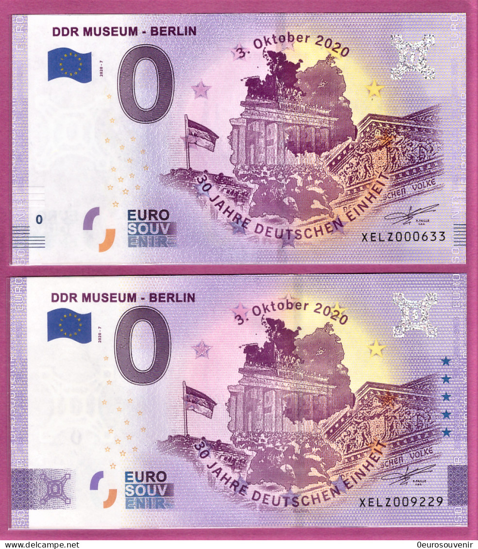 0-Euro XELZ 2020-7 DDR MUSEUM BERLIN - 30 JAHRE DEUTSCHEN EINHEIT Set NORMAL+ANNIVERSARY - Essais Privés / Non-officiels