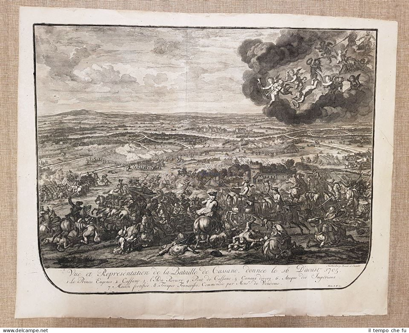Battaglia Cassano D'Adda 16 Agosto 1705 J.van Huchtenburgh I.van Der Kloot 1729 - Prints & Engravings