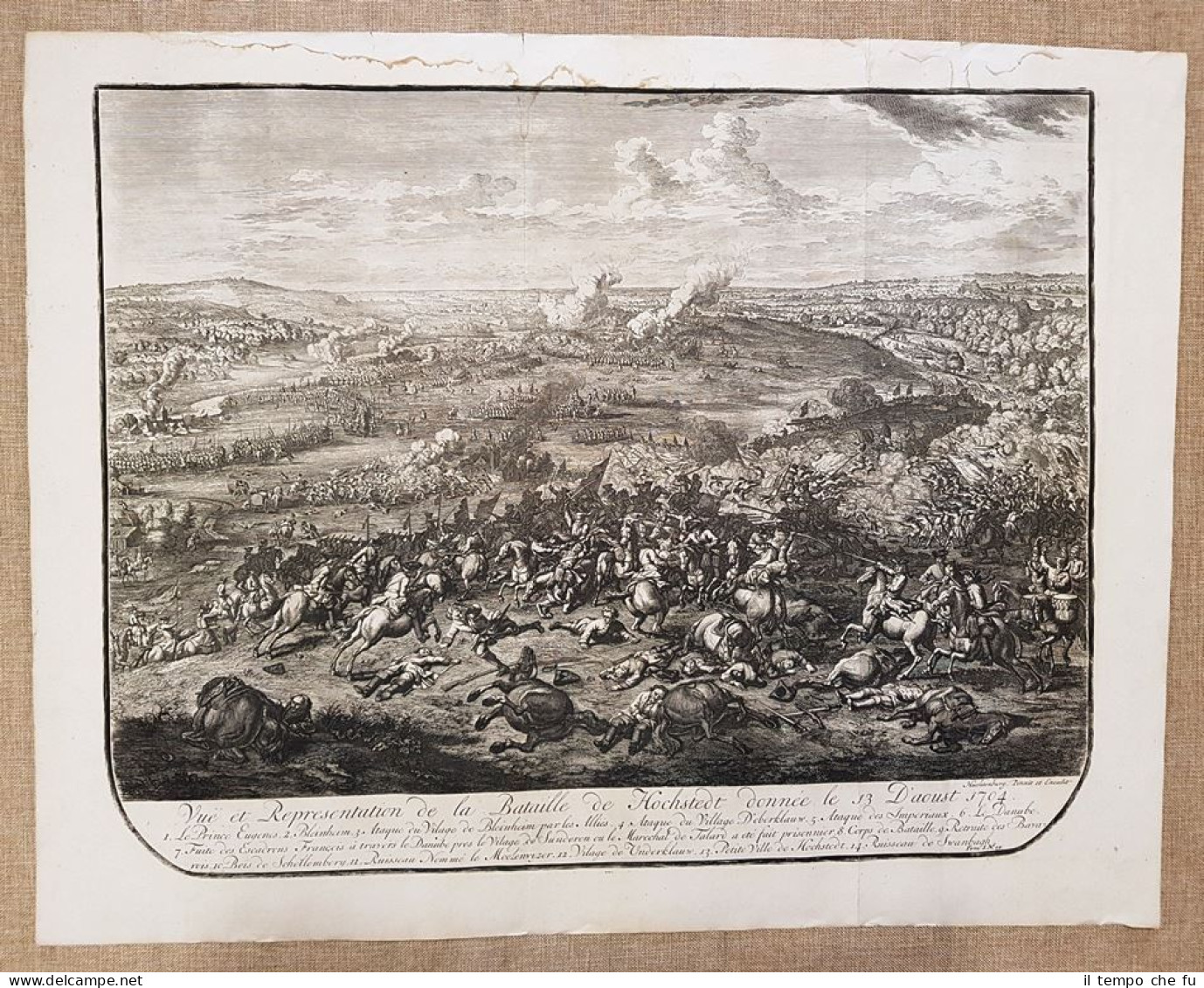 Battaglia Di Hochstadt 13 Agosto 1704 J. Van Huchtenburgh I. Van Der Kloot 1729 - Stampe & Incisioni