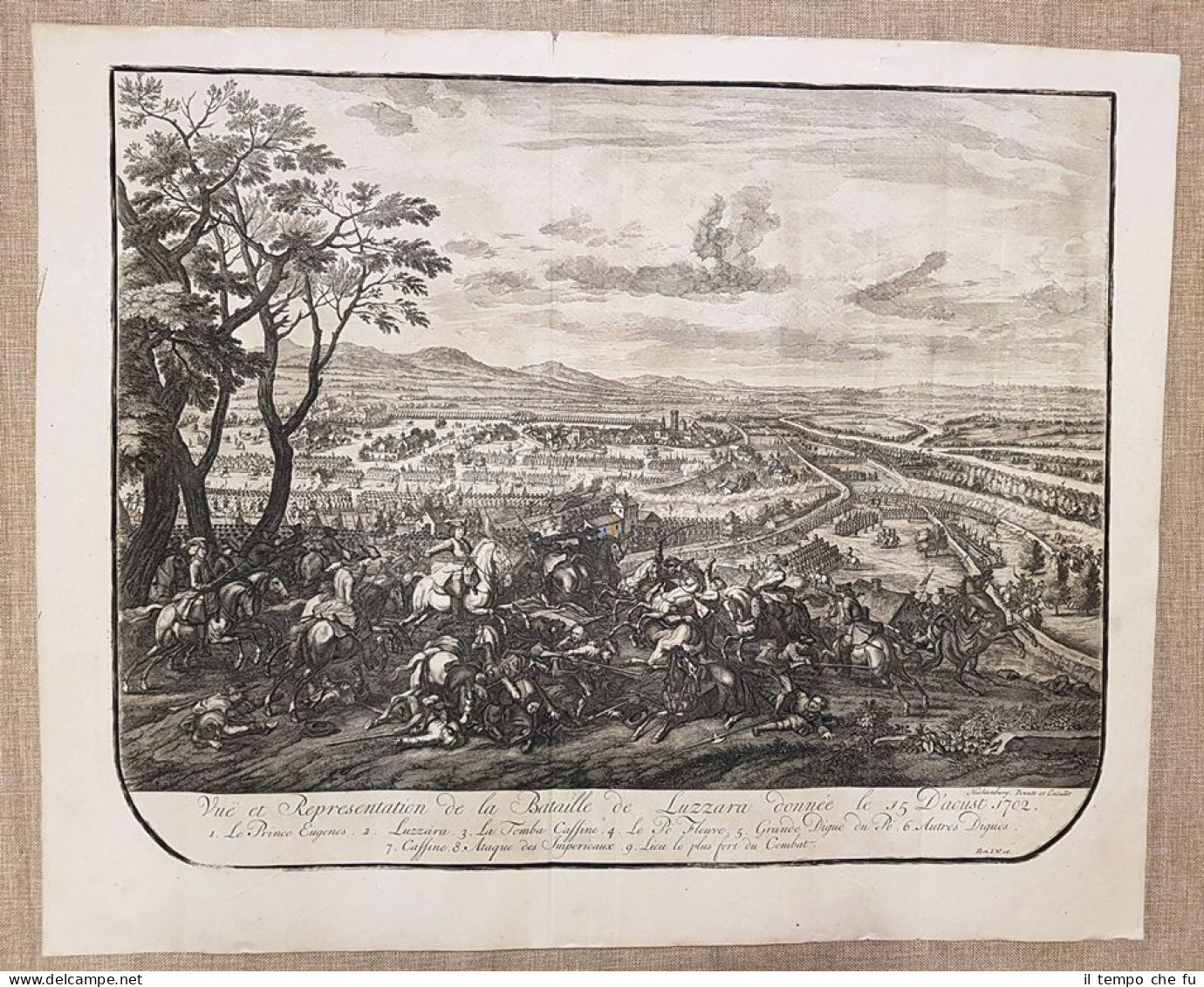 Battaglia Di Luzzara Del 15 Agosto 1702 J.van Huchtenburgh I. Van Der Kloot 1729 - Prints & Engravings