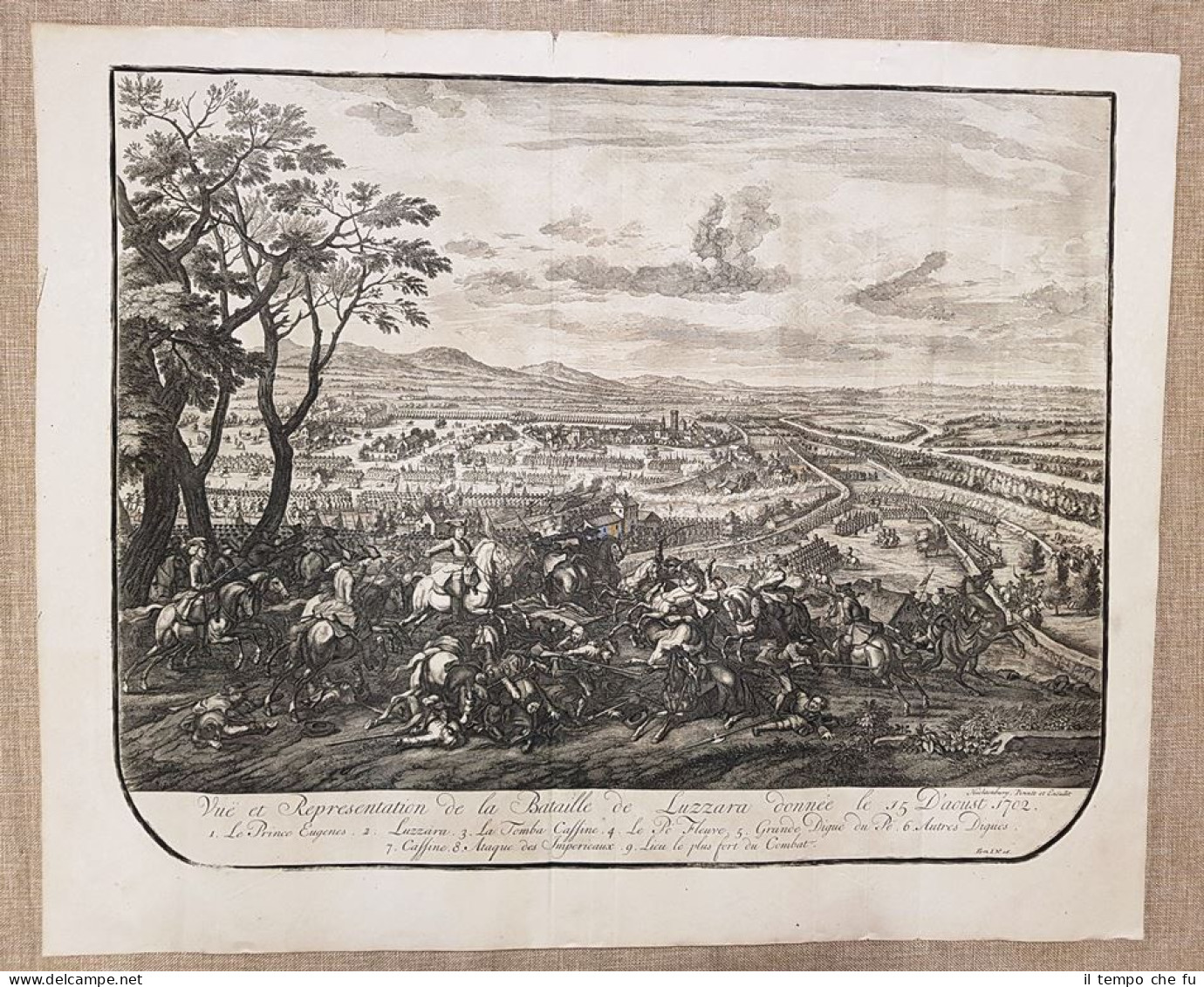 Battaglia Di Luzzara Del 15 Agosto 1702 J.van Huchtenburgh I. Van Der Kloot 1729 - Stampe & Incisioni