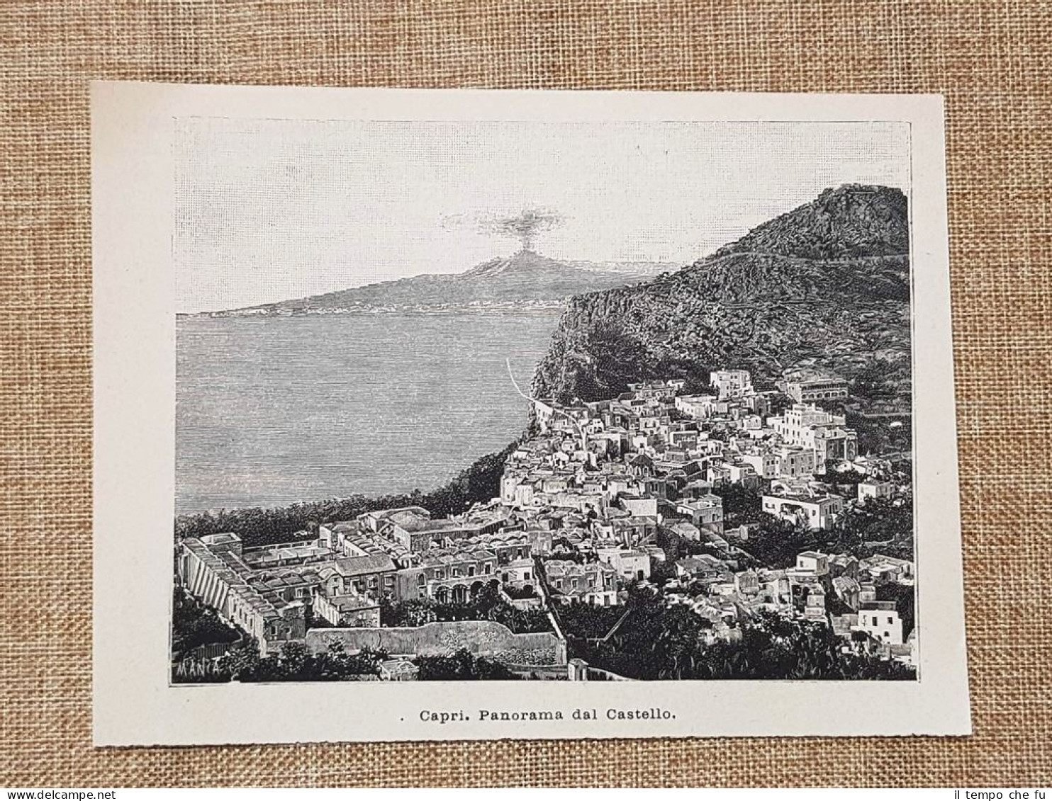 Panorama Del Castello Dell'Isola Di Capri Nel 1897 Golfo Di Napoli - Before 1900