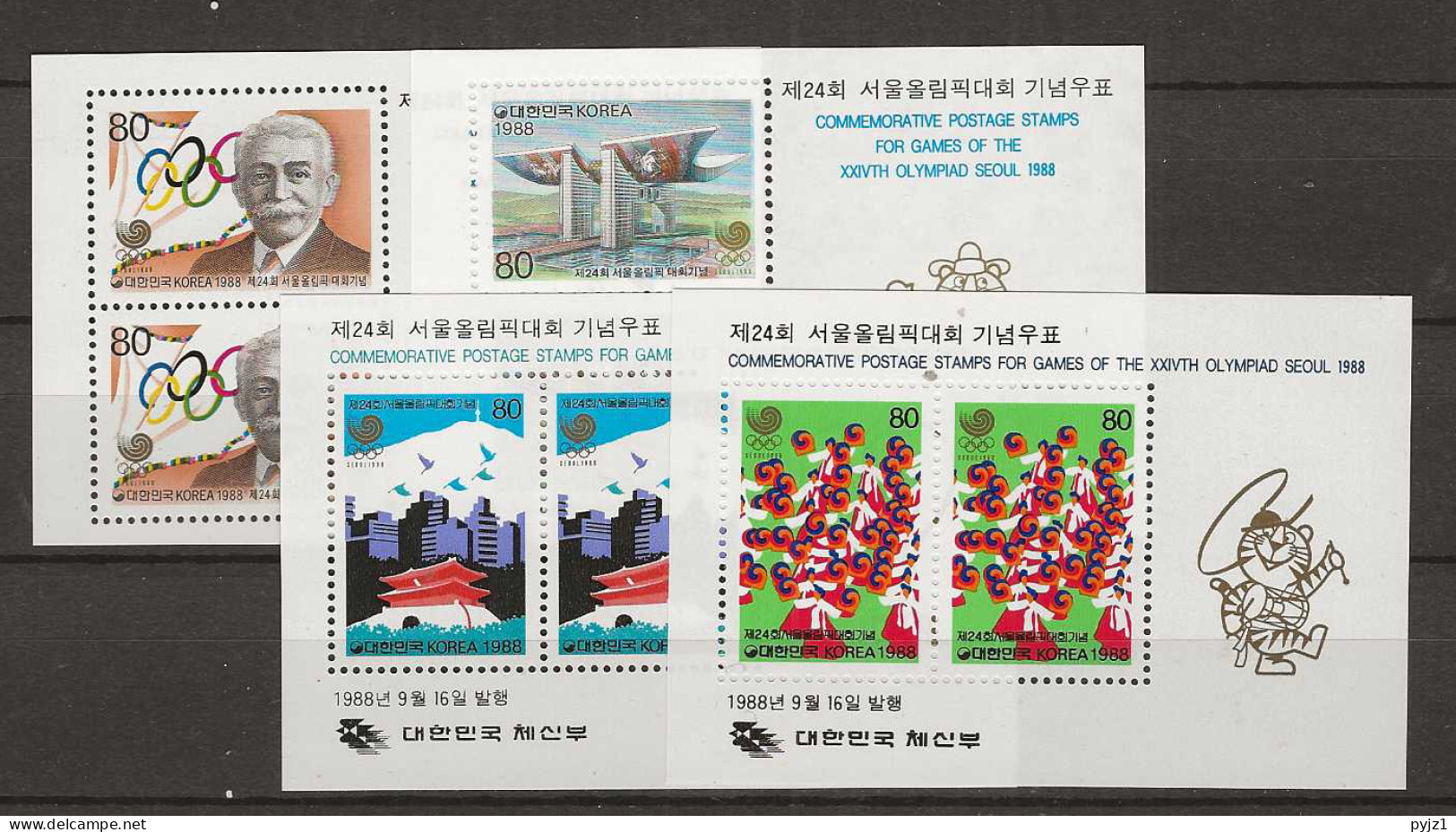 1988 MNH South Korea Mi Block 546-49 Postfris** - Korea (Zuid)