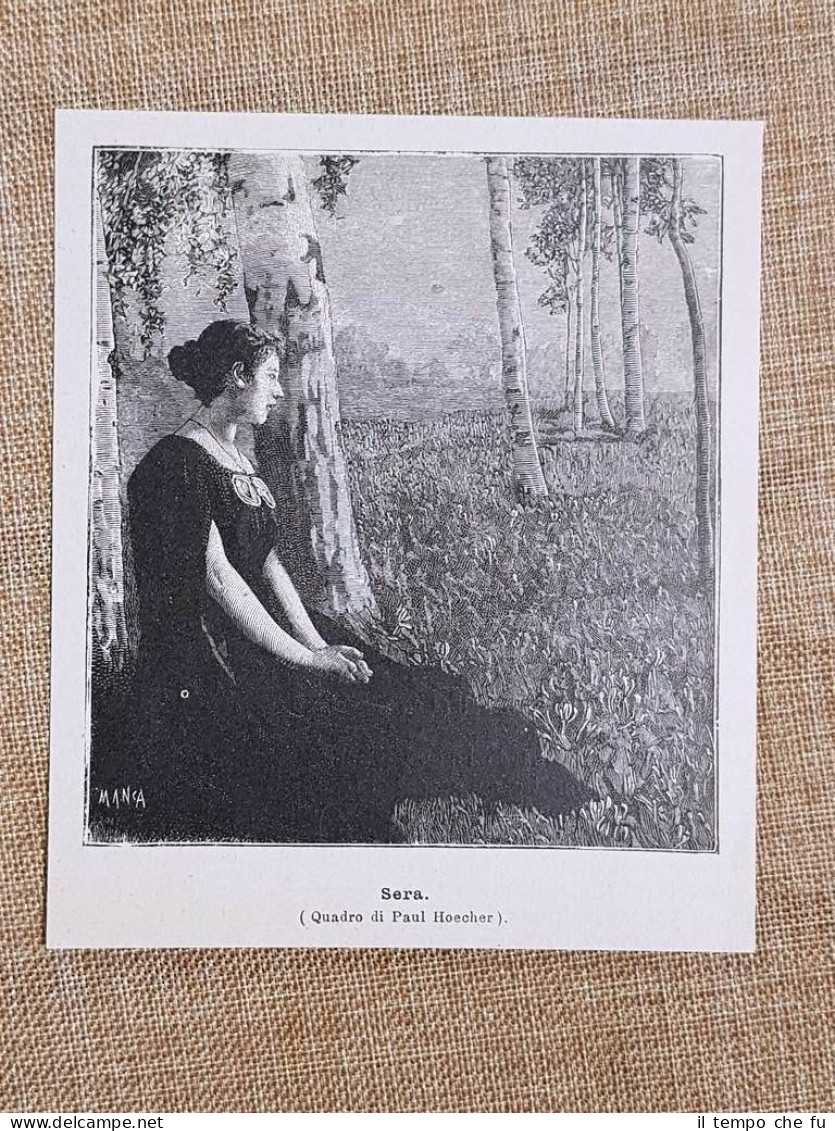 Sera Quadro Di Paul Hoecher Stampa Del 1897 - Avant 1900