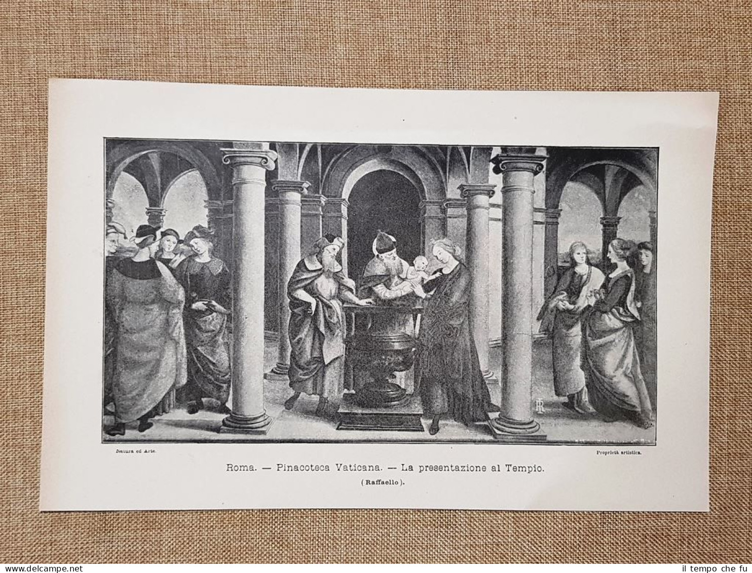 La Presentazione Al Tempio Quadro Di Raffaello Sanzio Pin. Vaticana Stampa 1897 - Vor 1900
