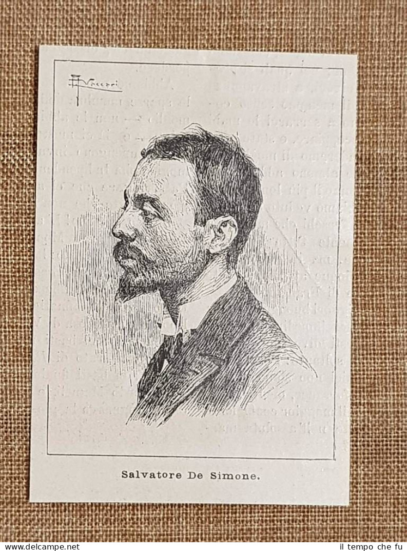 Salvatore De Simone Scultore Stampa Del 1897 - Vor 1900