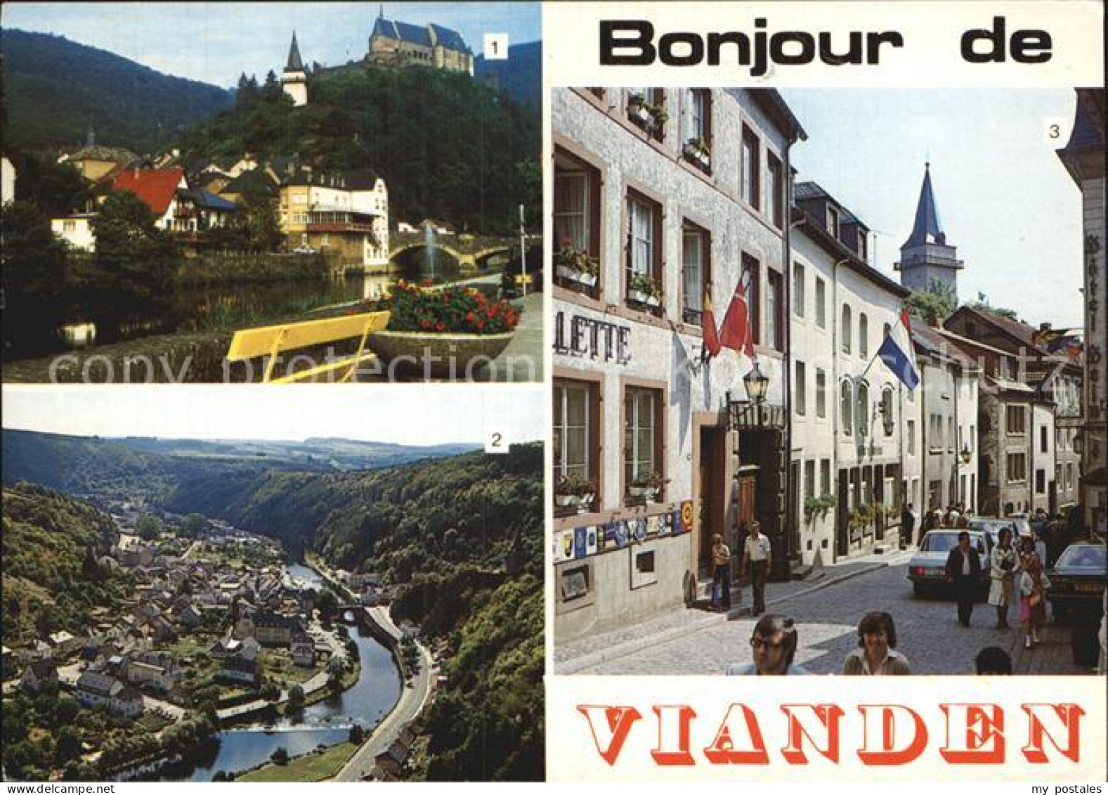 72574307 Vianden Altstadt Schloss Panorama Grand Rue - Other & Unclassified