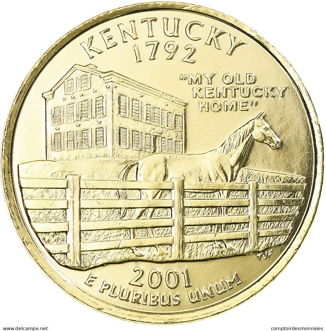Monnaie, États-Unis, Kentucky, Quarter, 2001, U.S. Mint, Denver, Golden, SPL - 2010-...: National Parks