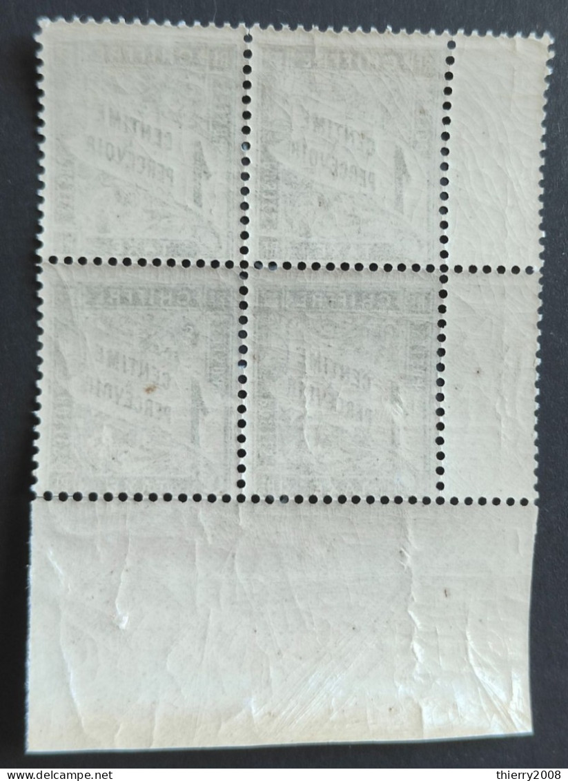 Timbre Taxe N° 10  Neuf ** Gomme D'Origine En Bloc De 4  TB - 1859-1959 Mint/hinged