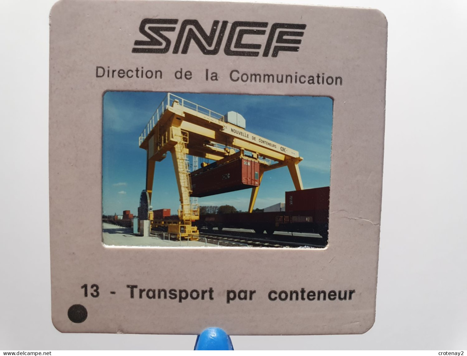 Photo Diapo Diapositive Slide TRAINS N°13 Transport Par Conteneur CNC Photo Michel Henri VOIR ZOOM - Diapositives (slides)