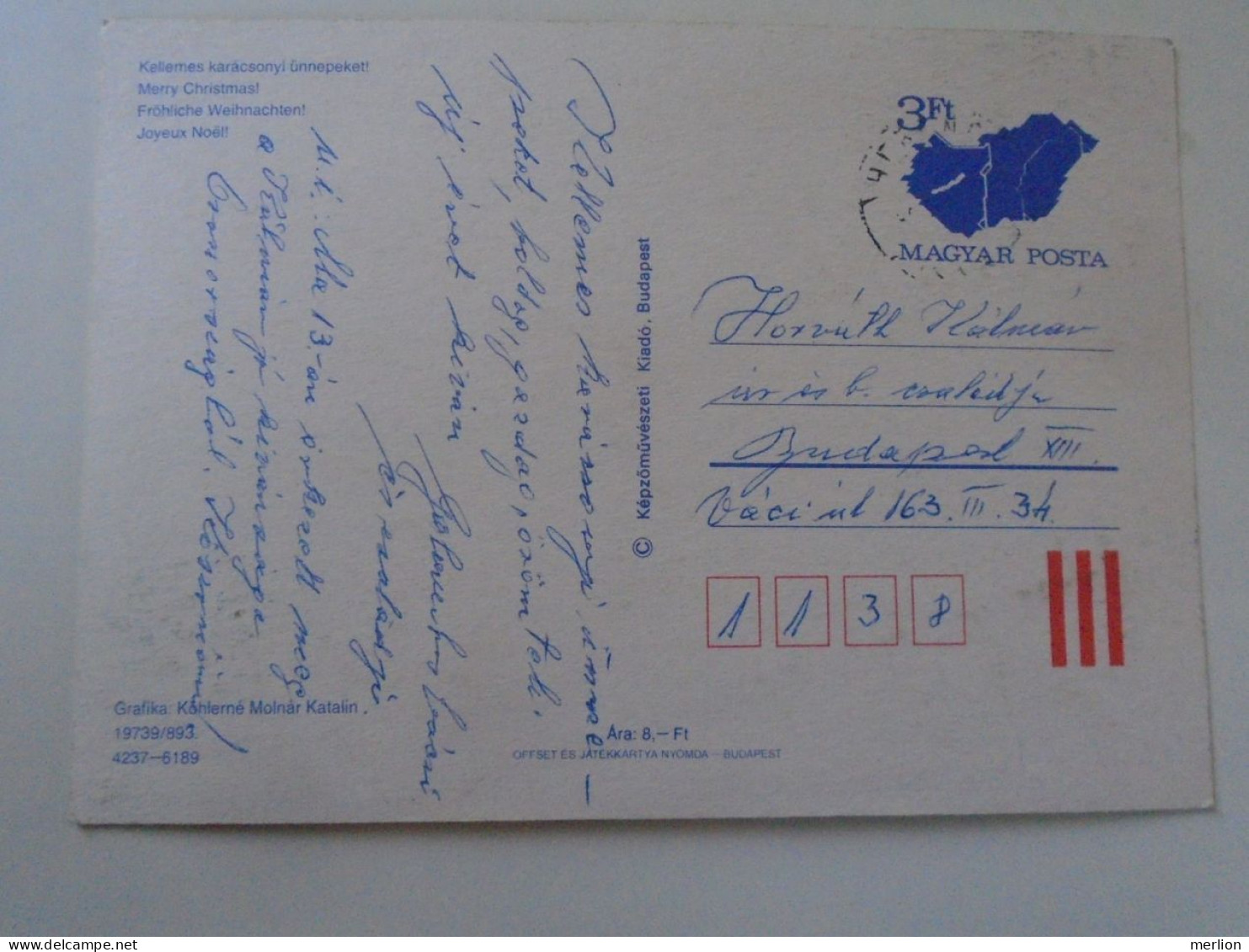 D203117  Hungary Postal Stationery - 3 Ft   Nr. 19739/893  Children - Ganzsachen