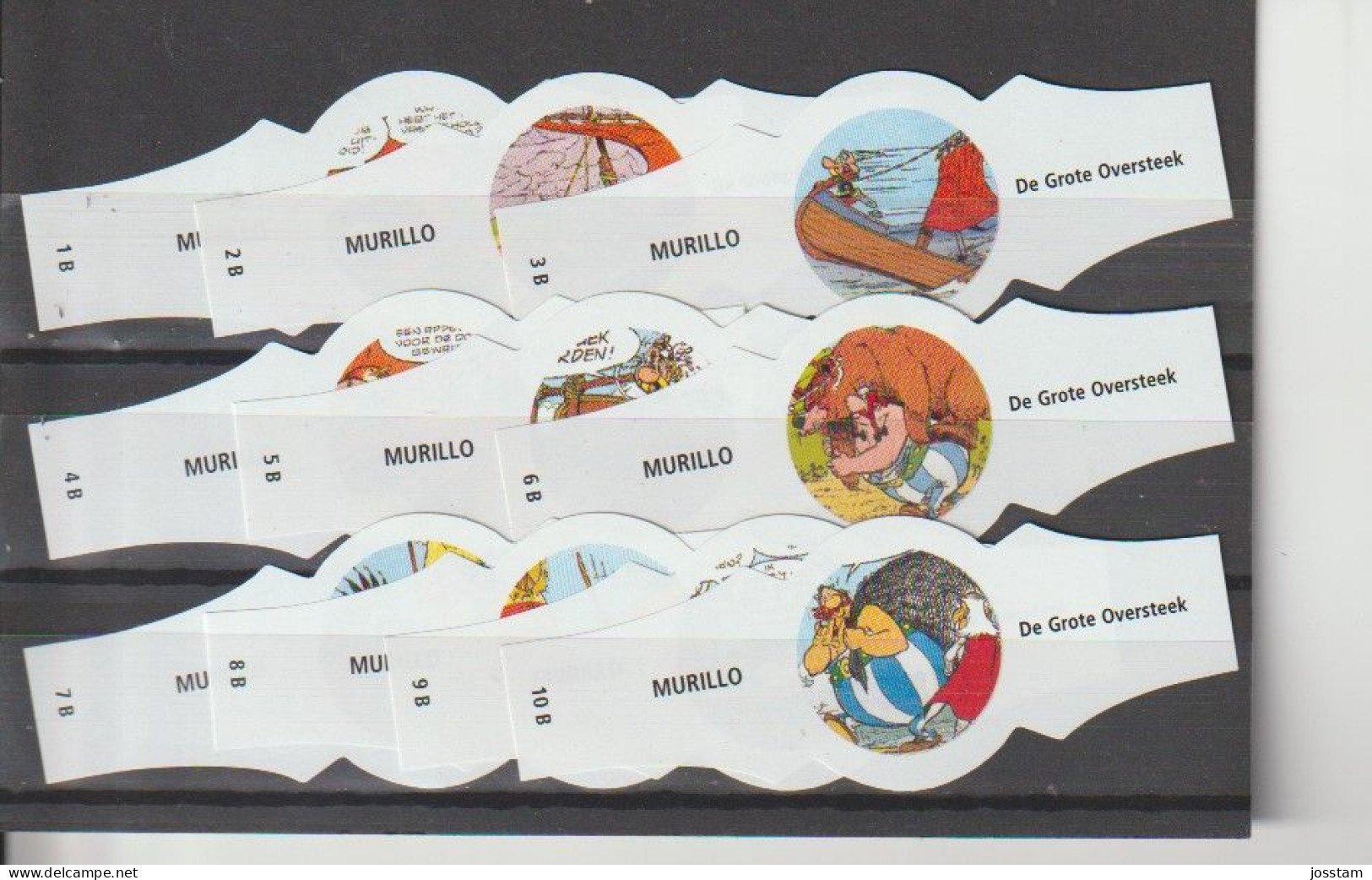 Reeks 2394  Asterix      1-10     ,10  Stuks Compleet      , Sigarenbanden Vitolas , Etiquette - Bagues De Cigares