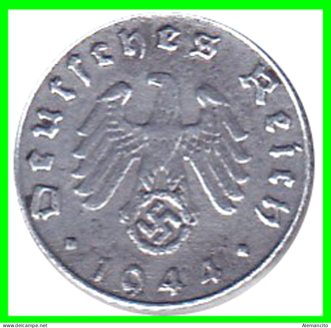ALEMANIA - GERMANY  MONEDA DE 5 REICHSPFNNIG TERCER REICHS ( AÑO 1944 CECAS ( - D - )  COMPOCISIÓN ZINC - 5 Reichspfennig