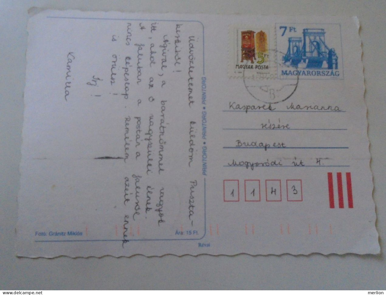 D203118  Hungary - Entier Postal Stationery Ganzsache - 7 Ft  PRINTORG  GRÁNITZ Miklós - Postal Stationery